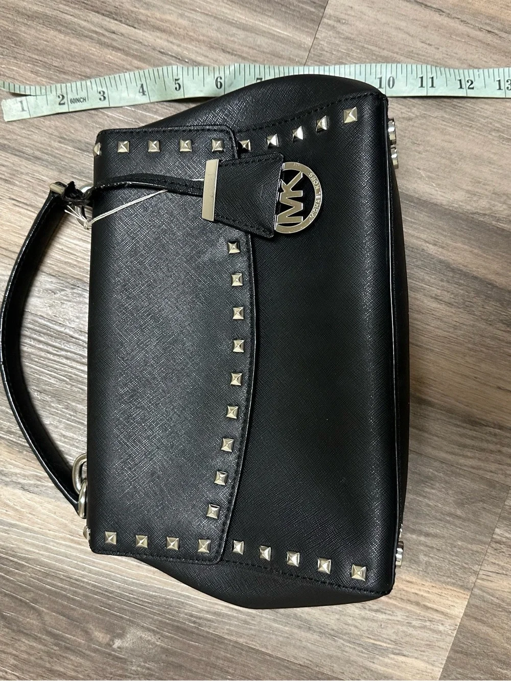 Michael Kors Ava Black Studded Satchel